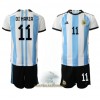 Officiële Voetbalshirt + Korte Broek Argentinië Angel Di Maria 11 Thuis WK 2022 - Kids